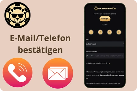 Golden Panda casino E-Mail/Telefon bestätigen
