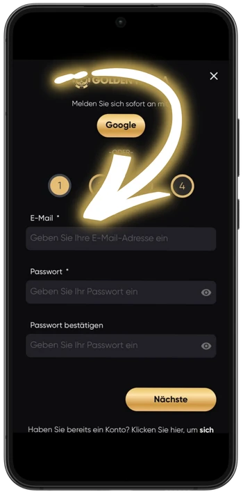 Golden Panda E-Mail und Passwort
